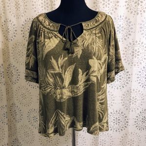 Lucky Brand Green Floral Top